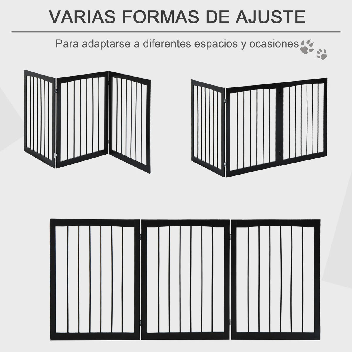 Pawhut Portable 3-Panel Folding Pet Safety Barrier for Doors Stairs Hallways Dark Coffee 160X76 cm