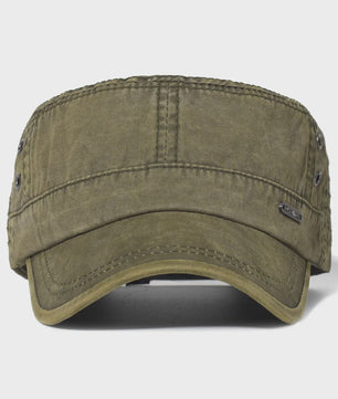 Vintage Washed Cotton Pet Cap - Stijlvolle Platte Pet voor Heren en Dames