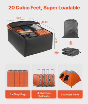 Waterdichte Dakkoffer Bagagebox 20/23 Kubieke Voet - Ruimtebesparend en Duurzaam