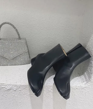 Luxe Dames Enkellaarsjes met Split Toe - Echt Leer, Lage Hak - Herfst/Winter Collectie
