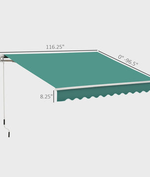 Uitschuifbare Handbediende Zonwering Luifel 295x245 cm met Slingslinger