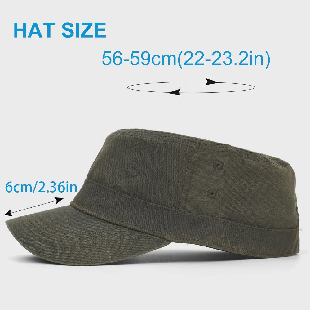 Waterdichte Canvas Militaire Pet voor Heren - Vintage Cadet Stijl