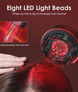 Elektrische Scalp Massage Kam met Vibratie & Lichttherapie voor Haargroei