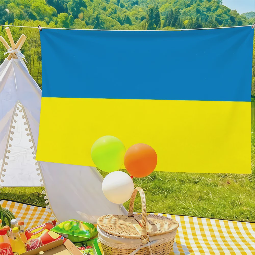 Oekraïense Vlag Wandkleed - Decoratief Tapijt voor Slaapkamer & Woonkamer