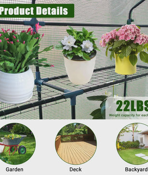 Walk-in Tuinkas 142x210x190cm met 9 Legborden - Waterdicht & UV-beschermend