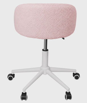 Stijlvolle Bureaustoel & Make-up Stoel met Schuimvulling en Verstelbare Hoogte - Roze, Wit of Grijs