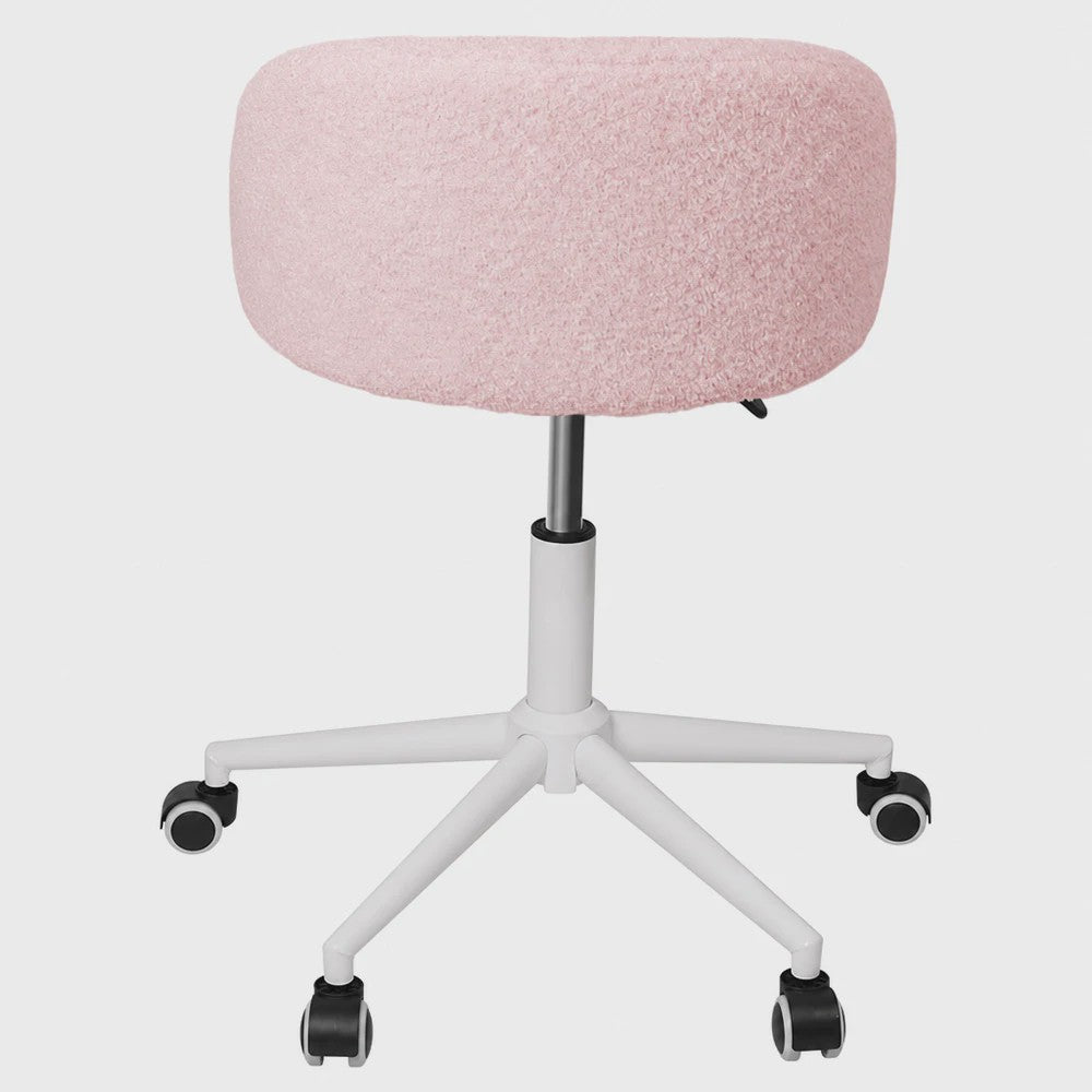 Stijlvolle Bureaustoel & Make-up Stoel met Schuimvulling en Verstelbare Hoogte - Roze, Wit of Grijs