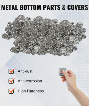 Set van 200/500 Button Badge Onderdelen: Metaal & Plastic Pin Badges in 25/32/58/75mm