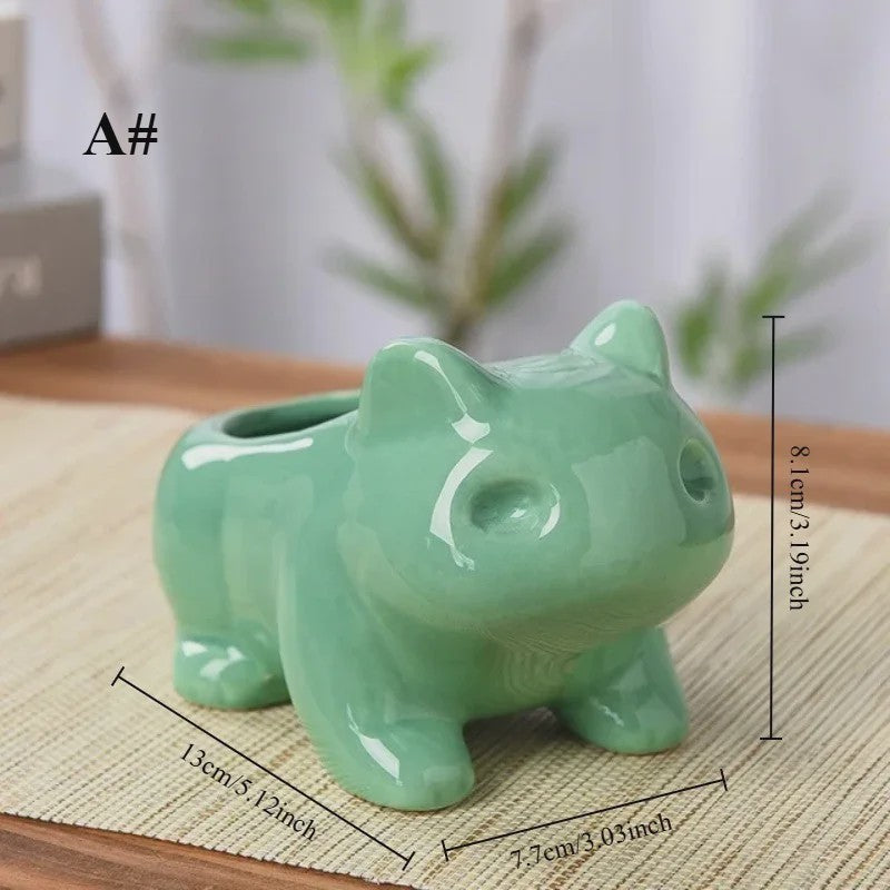 Schattige Keramische Mini Bloempot voor Succulenten & Kleine Plantjes - Leuk voor Huis & Tuin