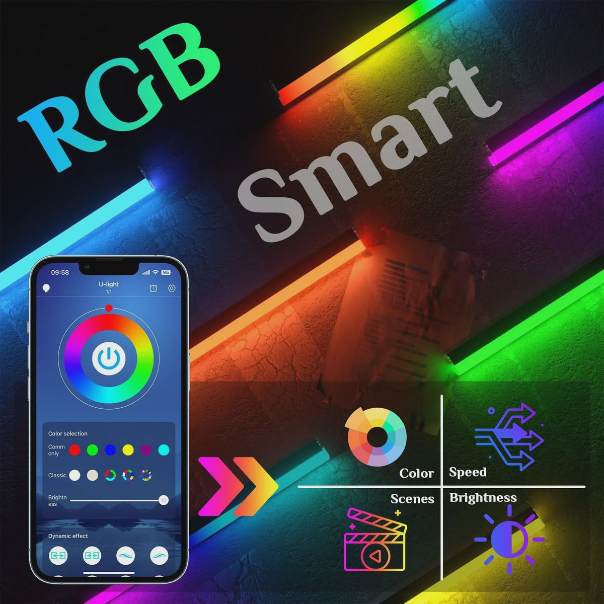 RGB Hexagon Muurverlichting met App Bediening - Sfeervolle Verlichting voor Gaming, Bar & Meer