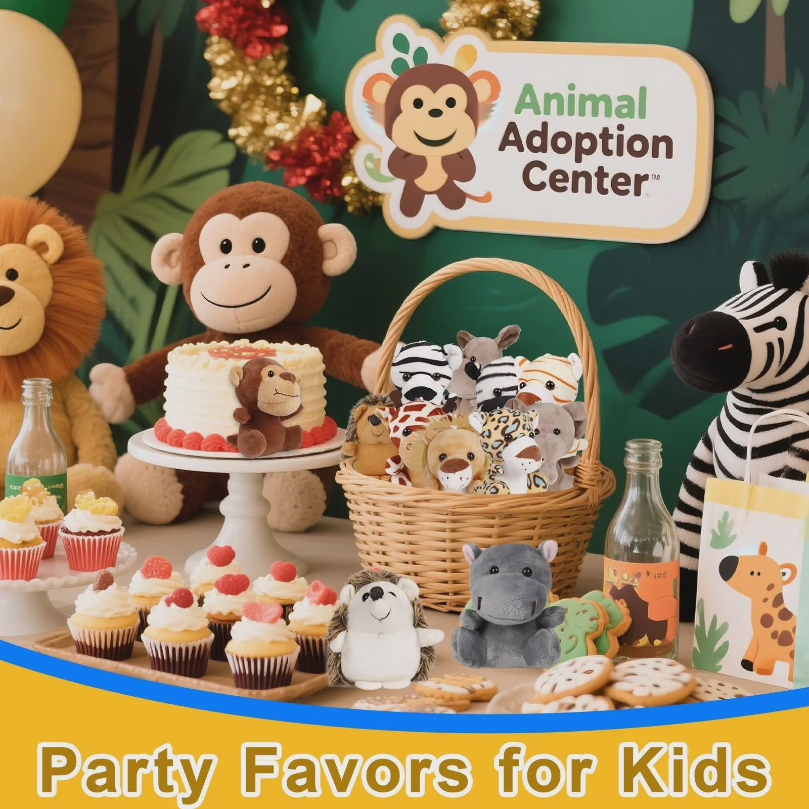 Knuffel Safari Dieren Set - 12cm Mini Pluche Speelgoed voor Feestjes, Cadeautjes & Kinderen