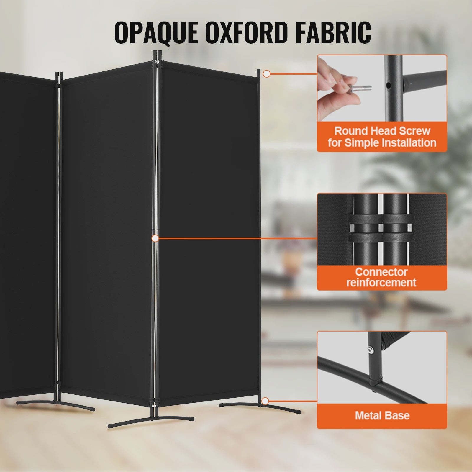 Modulair Kamerscherm 3/4/6 Panelen - Flexibele Afscheiding voor Kantoor, Slaapkamer, Hotel