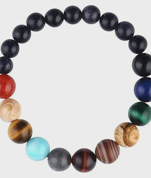 Unieke Natuursteen Armband: Acht Planeten & Galaxy Design - Yoga & Chakra Sieraden