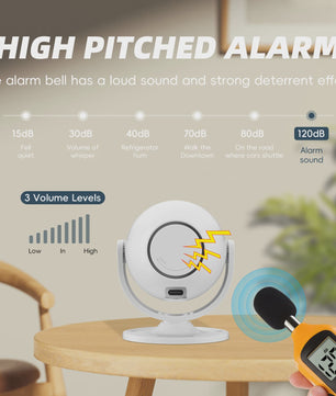 120dB PIR Bewegingsmelder Alarm met Deurklok Functie - Beveiliging Binnen & Buiten