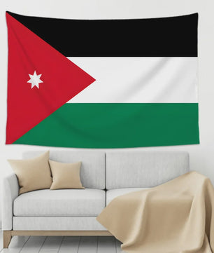 Jordanese Vlag Banner - Polyester - 4 Oogjes - Buiten & Binnen Decoratie