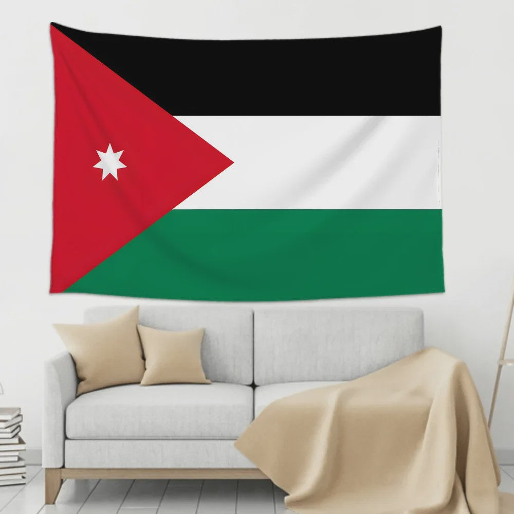Jordanese Vlag Banner - Polyester - 4 Oogjes - Buiten & Binnen Decoratie