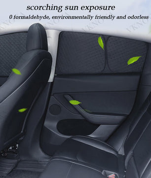 Set Zonneschermen voor Tesla Model 3/Y (2017-2025) - Privacy & UV Bescherming