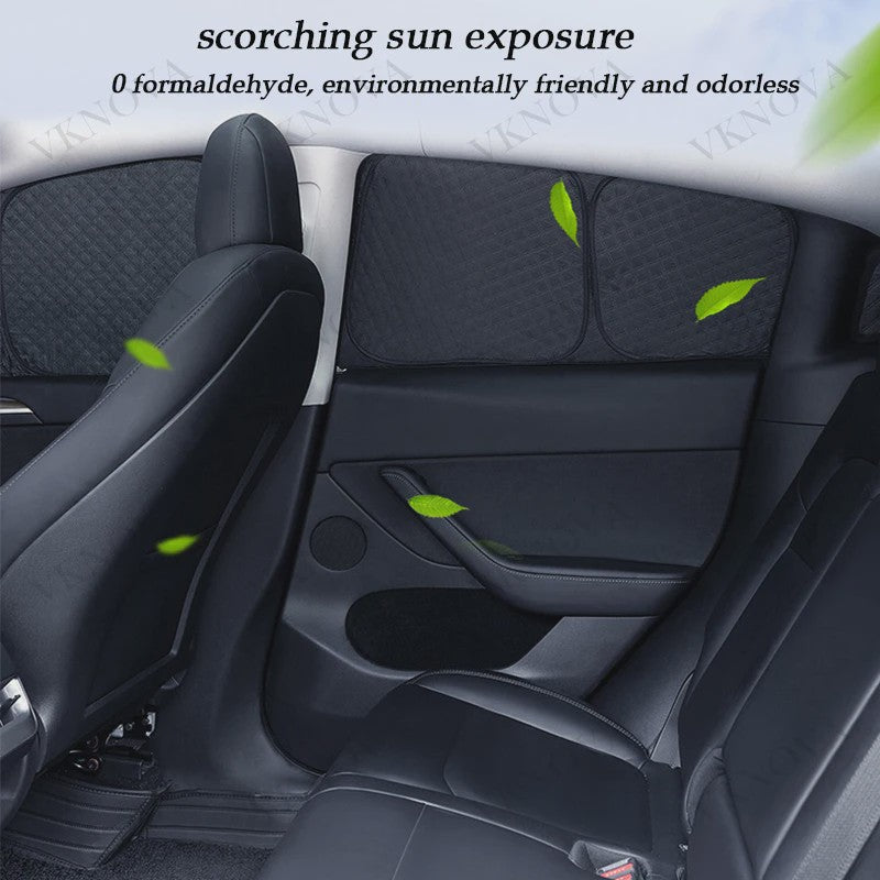 Set Zonneschermen voor Tesla Model 3/Y (2017-2025) - Privacy & UV Bescherming