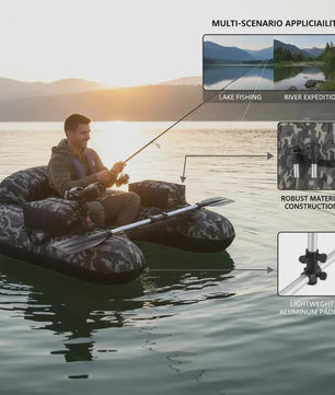 Opblaasbare Visboot Camouflage met Hengelhouder en Aluminium Peddel