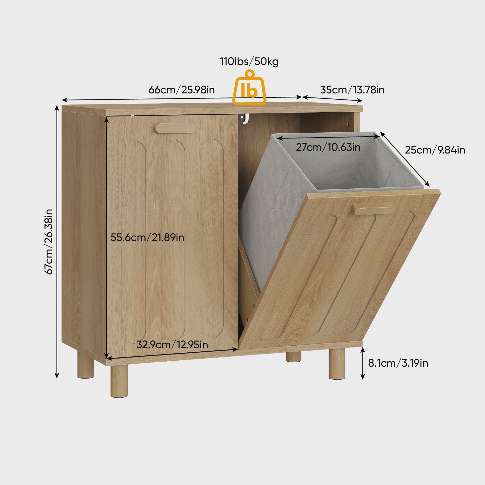 Modern Minimalistisch Opbergkastje met Verborgen Opbergruimte - Multifunctioneel voor Badkamer & Wasruimte
