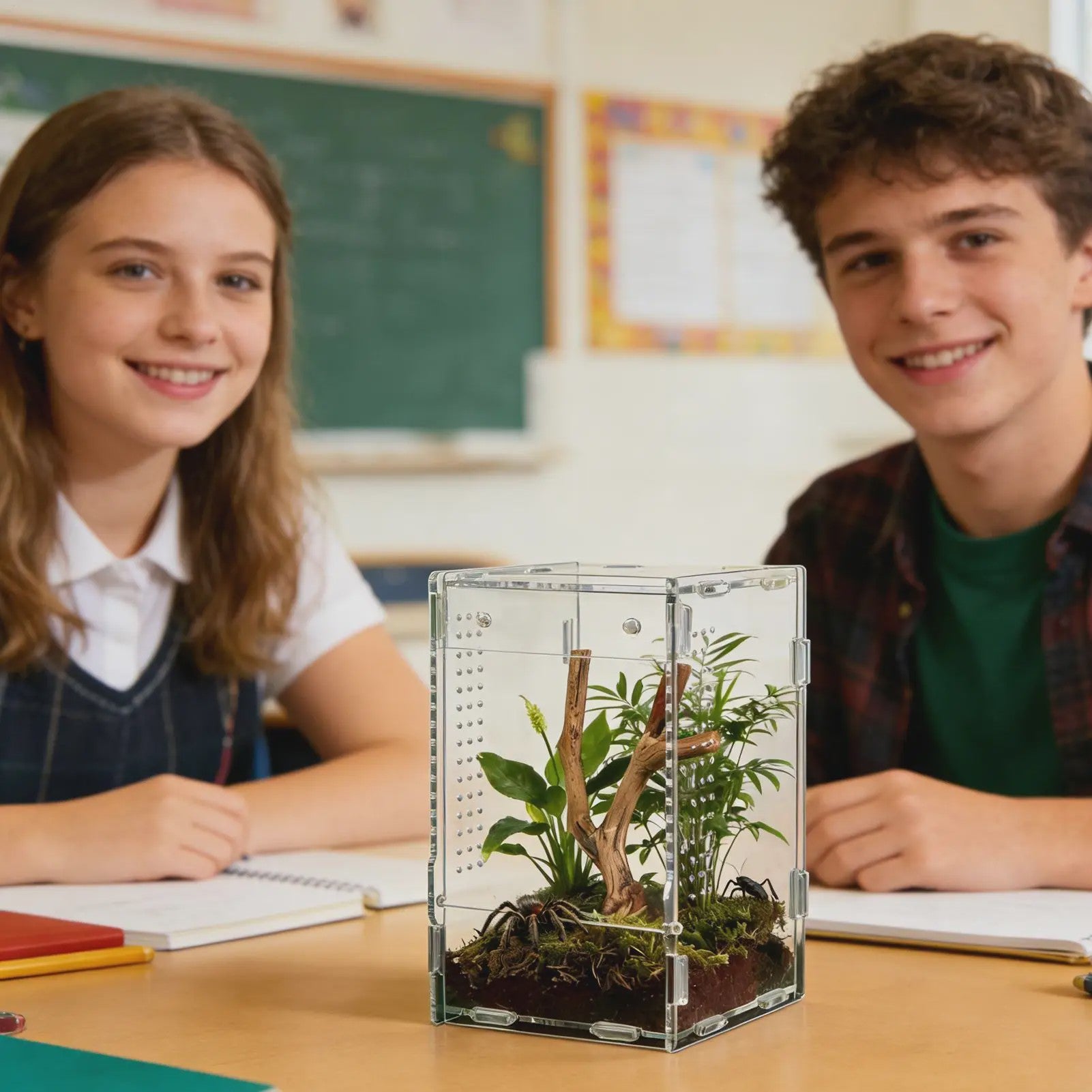 Transparant Acryl Terrarium Kweekbak voor Reptielen, Amfibieën & Spinnen