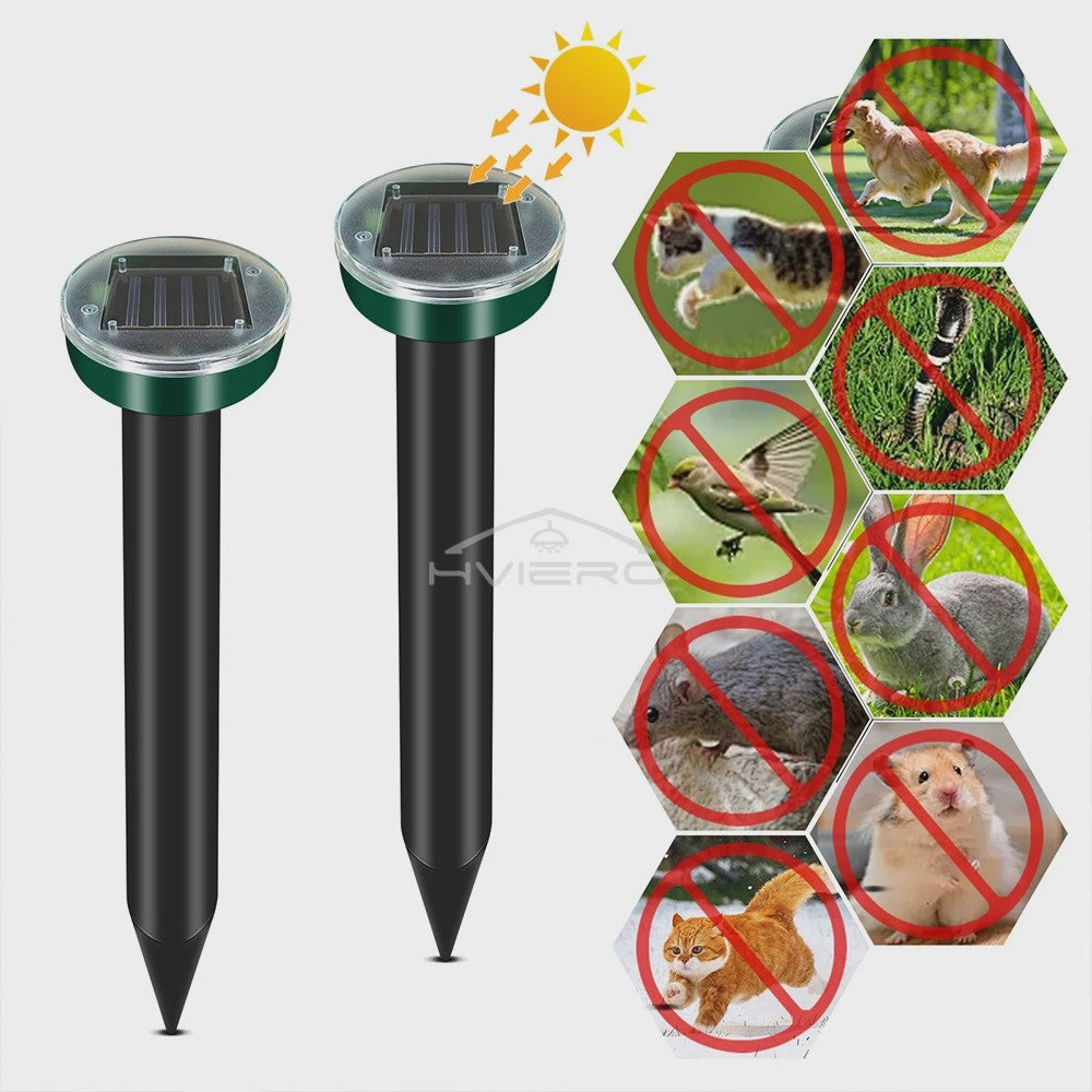 Solar Ongedierteverjager Sonic Ultrasoon - Mollen, Muizen & Knaagdieren Wekker