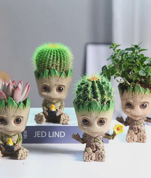 Groot Plantenpot & Decoratief Figuur - Leuke Woondecoratie