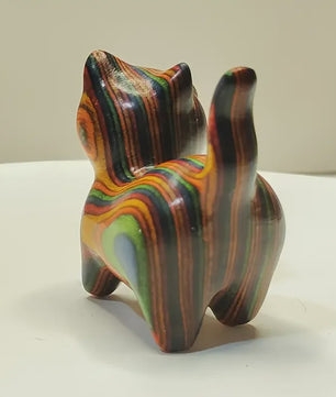 Houten Kat Beeldje - Creatieve Houtsnede Decoratie