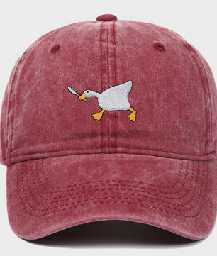 Unieke Geborduurde Baseball Cap met Gans Patroon - Casual Stadsstijl