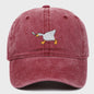 Unieke Geborduurde Baseball Cap met Gans Patroon - Casual Stadsstijl