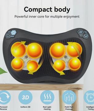 Elektrische Nekmassager Kussen met Warmte & Vibratie - Diepe Kneedmassage