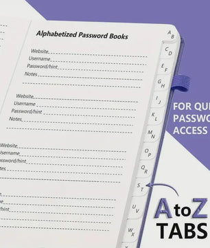 Wachtwoordenboek met Alfabetische Tabs - Hardcover Logboek & Adresorganizer