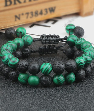 Verstelbare Lava Kralen & Tijgeroog Armband - Yoga & Helende Sieraden voor Hem en Haar