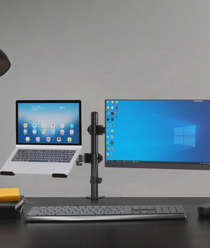 360° Draaibare Laptop & Monitor Standaard met Kabelmanagement
