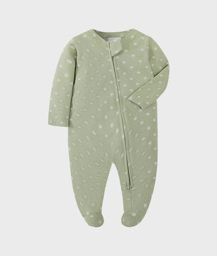 Katoenen Newborn Pyjama met Voetjes en Ritssluiting - Romper voor Jongens en Meisjes (0-12 Maanden)