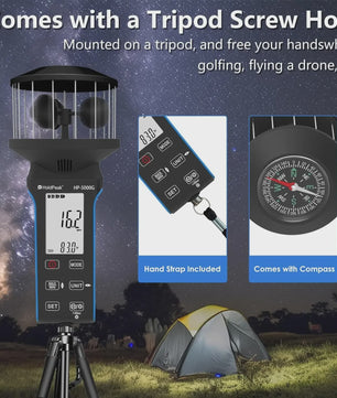 HP-5000G Digitale Anemometer: Compact, Waterdicht, Oplaadbaar met Touchscreen & Backlight