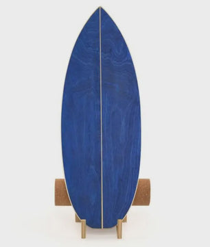Houten Balance Board Trainer met Kurken Roller & Opbergrek - Blauw
