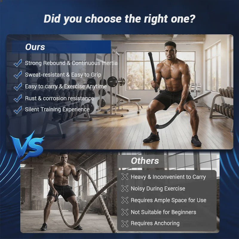 UMAY Draadloze Fitness Battle Rope - Krachttraining voor Core, Bovenlichaam & Full Body