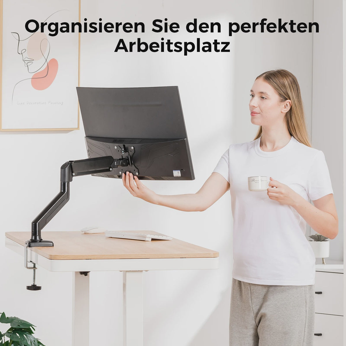 Ergonomische Monitor Arm voor Schermen van 13-32 Inch | Verstelbaar & Ruimtebesparend