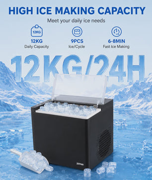 Compacte IJsmachine voor aanrecht - 12KG/24H - Zelfreinigend - Bullet IJs - 1.5L Tank