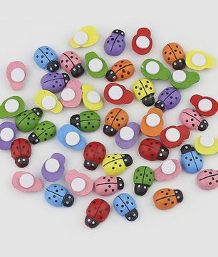 100x Houten Mini Bij Decoratie Accessoires - Zelfklevend & DIY Knutselmateriaal