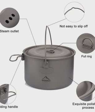 Widesea Titanium Kookset - Lichtgewicht Pannenset voor Outdoor Avonturen