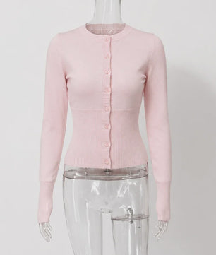 Dames Gebreide Cardigan met Lange Mouwen - Slim Fit & Elegant