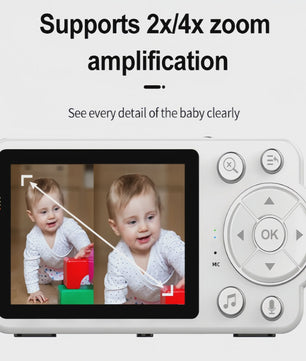2.8 inch Babyfoon met Camera, Tweeweg Audio, Temperatuur & Vochtigheidssensor, Nachtzicht
