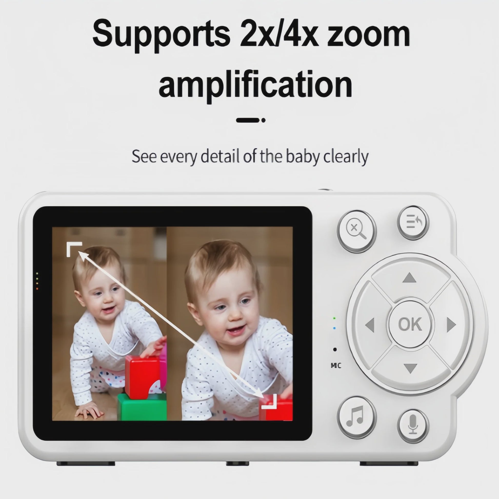 2.8 inch Babyfoon met Camera, Tweeweg Audio, Temperatuur & Vochtigheidssensor, Nachtzicht