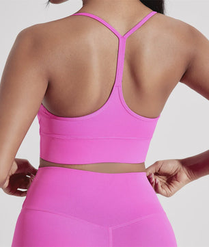 Sportieve Seamless BH Top met Y-Rug en Afneembare Pads - Comfortabel voor Yoga, Fitness & Training