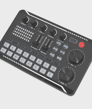 F998 Live Streaming Sound Card: DJ Mixer, Voice Changer & Audio Effecten