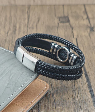 Heren Leren Armband met Levensboom & Roestvrij Staal - Stoer & Stijlvol