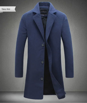 Herentrenchcoat Wolmix - Stijlvolle Lange Winterjas voor Heren