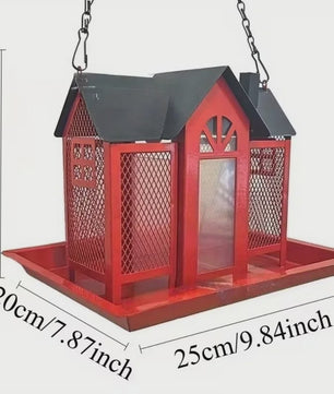Hangend Vogelvoederhuisje met Grote Capaciteit - IJzeren Voederstation voor Tuin & Buiten